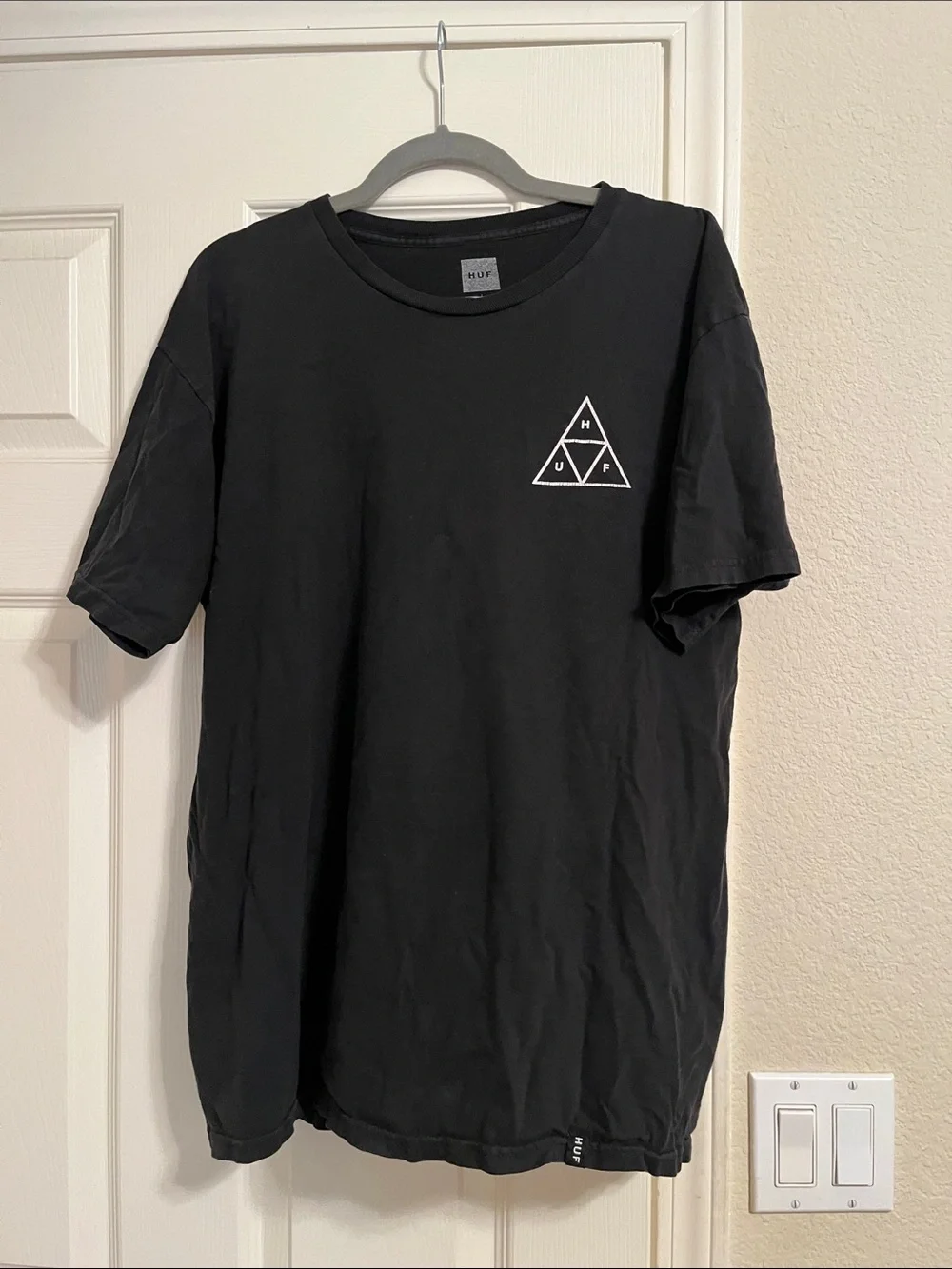 HUF Black Short Sleeve Triangle Logo Tee